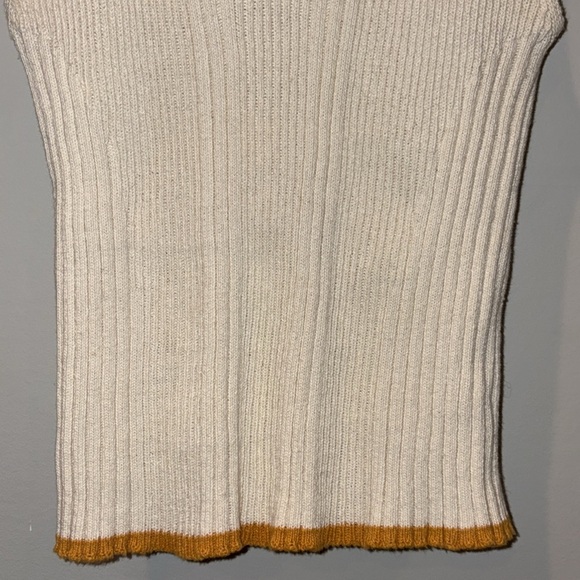 Anthropologie Pilcro Double Strap Ribbed Sweater Tank Size XS Cream/Dark Yellow - Picture 7 of 12